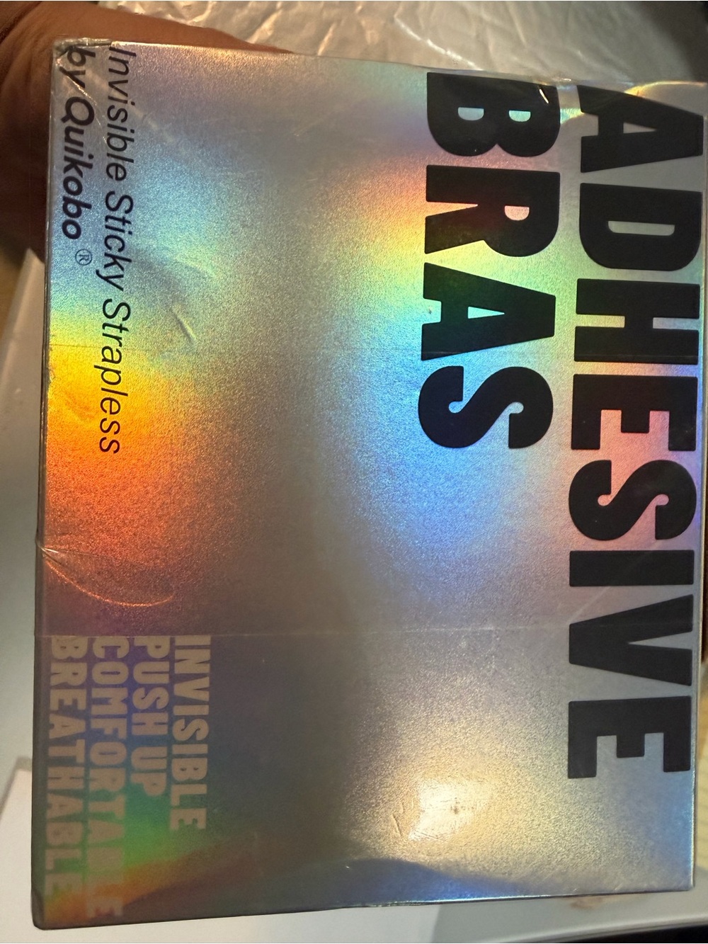 Invisible Sticky Strapless Adhesive Bras - Holographic/Silver